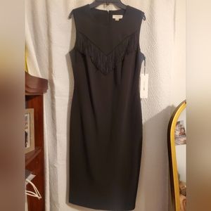 Calvin Klein black dress with fringe